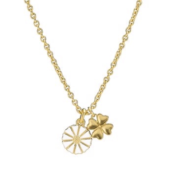 Lund Copenhagen Marguerit/Kløver 925 sterling sølv vedhæng 24 kt forgyldt